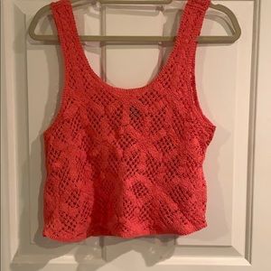Pink knit tank top